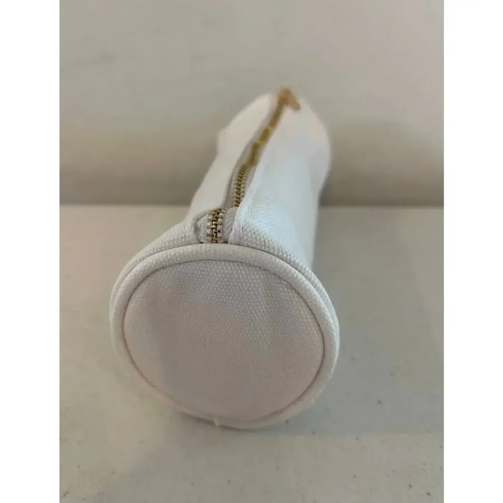 OGEE NWOT White Pencil Brush Case Cosmetics Makeup Bag Zippered with Handle - Picture 6 of 10
